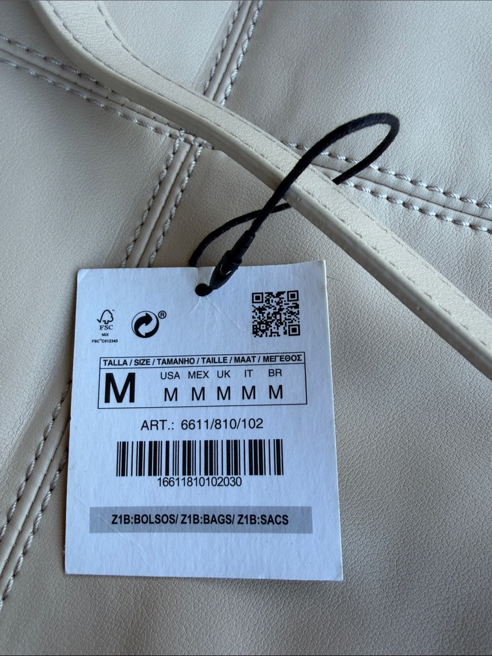 NWT Zara “Sold Out” Cream Gold Studded Bucket Bag | Crossbody Strap & Top Handle - Picture 13 of 16